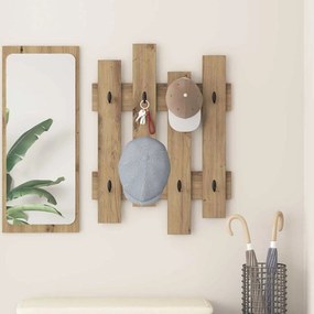 vidaXL Τοίχου Κρεμάστρα Artisan Oak 60 x 3 x 82 εκ.