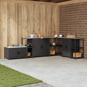 vidaXL Ράφι Αποθήκευσης Κουζίνας με ράφι Μαύρο 60 x 50 x 92 εκ. Ατσάλι
