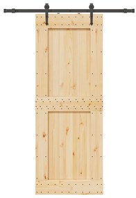 vidaXL Συρόμενη Μεσόπορτα με Μηχανισμό 85 x 210 εκ. Μασίφ Ξύλο Πεύκου