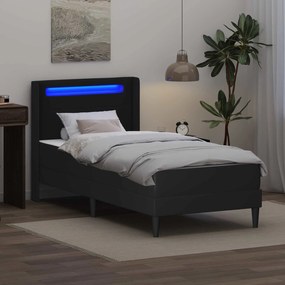vidaXL Σκελετός κρεβατιού με στρώμα 90 x 190 cm Μαύρο