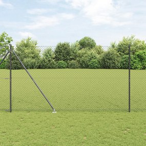 vidaXL Σετ Στύλων Φράχτη Γκρι 1.6 x 10 m Επικαλυμμένος Χάλυβας
