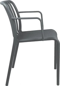 Πολυθρόνα Zoi pakoworld pp ανθρακί 55.5x57.5x79εκ