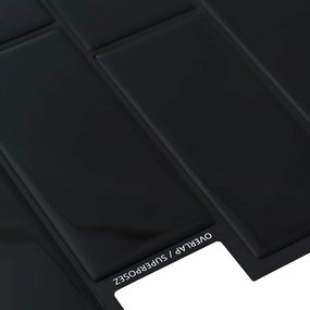 vidaXL Πλακάκι Subway 20 pcs Μαύρο 29 x 21 εκ Πολυουρεθάνη και PET