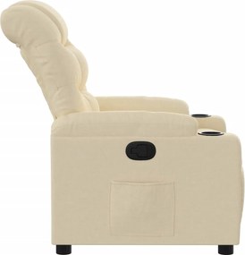 vidaXL Πολυθρόνα Ανακλινόμενη Κρεμ Υφασμάτινη
