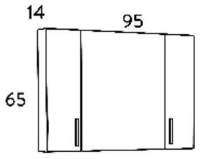 Καθρέφτης SIENA HARMONY NEW 100 3MSI100HN0W με ντουλάπια 96x14x65cm