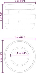 vidaXL Στηρίγματα Σαλαγκάρας 16 τμχ. Μαύρο 3 x 3 x 2 εκ TPE