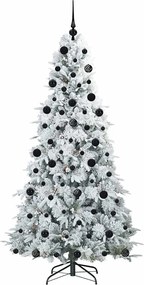 vidaXL Τεχνητό Χριστουγεννιάτικο Δέντρο με Άξονα με βάση Λευκό 210 cm