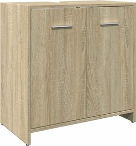 vidaXL Ντουλάπι Νιπτήρα Μπάνιου Sonoma Δρυς 60x33x60 εκ. Επεξ. Ξύλο