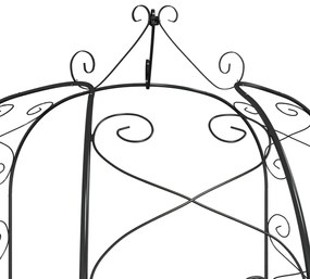 vidaXL Αψίδα Κήπου Μαύρη Ø180 x 255 εκ. Ατσάλινη