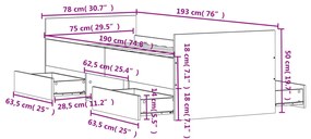 Πλαίσιο Κρεβατιού με Κεφαλάρι &amp; Ποδαρικό Μαύρο 75 x 190 εκ. - Μαύρο