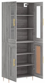 vidaXL Ντουλάπι Γκρι Sonoma 69,5 x 34 x 180 εκ. Επεξεργασμένο Ξύλο