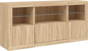 vidaXL Ντουλάπι με LED Sonoma Δρυς 142,5x37x67 εκ.