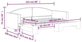 Καναπές Κρεβάτι Συρόμενος Γκρι / Μπεζ 90 x 200 εκ. Υφασμάτινος - Μπεζ-Γκρι