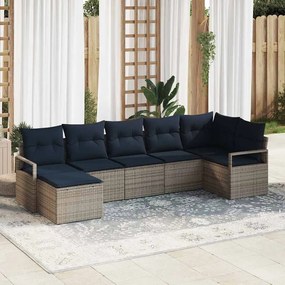 vidaXL Σετ Καναπέ 7 pcs Γκρι συνθετικό ρατάν