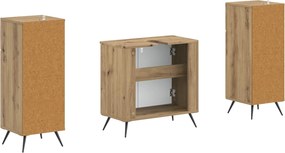 vidaXL Σετ ντουλαπιών μπάνιου 3 τεμαχίων BREDA Artisan Δρυς