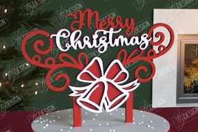 Σετ των 3 Intra απο ξύλο plywood 3mm-4mm πάχος Χριστουγεννιάτικο Cake Topper | Διακοπές | CNC Δίασταση 15x15 cm INTRAFABR-111361509