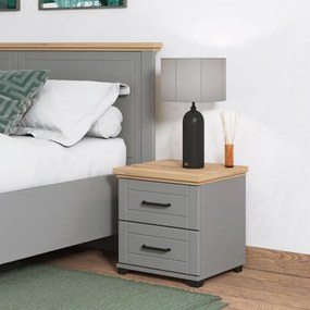 Κομοδίνο Valencia Γκρί - Αrtisan Oak - Γκρί Μάτ 46x41x47.5 εκ. 46x41x47.5 εκ.