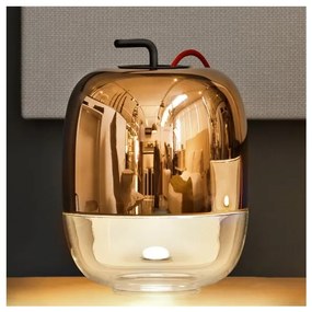 Επιτραπέζιο Φωτιστικό 1xE27 Κόκκινο Καλώδιο Dimmer Φυσητό Γυαλί Gong T3 Prandina-1A64000213570-Χάλκινο 1A64000213570