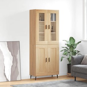 vidaXL Ντουλάπι Sonoma δρυς 69,5 x 34 x 180 εκ. από Επεξεργασμένο Ξύλο