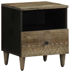 vidaXL Κομοδίνα 2 τεμάχια ανοιχτό γκρι 40x33x46 cm μασίφ ξύλο Mango
