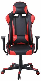 Καρέκλα gaming Mesa 312, Μαύρο, Κόκκινο, 125x70x67cm, 19 kg, Με μπράτσα, Με ρόδες, Μηχανισμός καρέκλας: Κλίση | Epipla1.gr