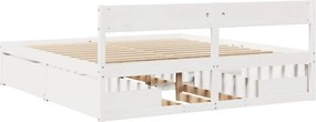 vidaXL Σκελετός Κρεβ. Χωρίς Στρώμα Λευκό 180x200 εκ Μασίφ Πεύκο
