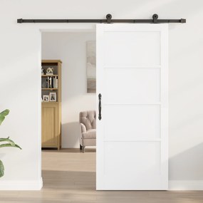 vidaXL Συσκευή Συσκευών με Σετ Υλικών Λευκό 86x198.5 εκ Συμπαγές Ξύλο Πεύκου