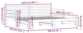 ΚΑΝΑΠΕΣ ΚΡΕΒΑΤΙ ΣΥΡΟΜΕΝΟΣ 90 X 200 ΕΚ. ΜΑΣΙΦ ΞΥΛΟ ΠΕΥΚΟΥ 836147