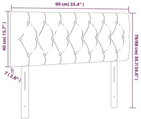 vidaXL Κεφαλάρι Κρεβατιού LED Μαύρο 90x7x78/88 εκ. Βελούδινο