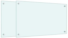 vidaXL Πλάτες Κουζίνας 2 τεμ. Λευκές 70 x 40 εκ. από Ψημένο Γυαλί