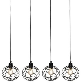 Φωτιστικό Οροφής - Ράγα HL-3588-4 Aline Black Homelighting Metal