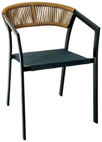 Πολυθρόνα Βεράντας-Κήπου Parma Ε6717,1 55x58x78cm Anthracite-Natural