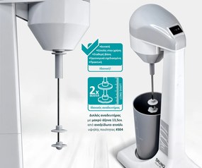 BRUNO φραπεδιέρα επιτραπέζια BRN-0182 100W με δοχείο 450ml, λευκή-γκρι