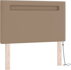 vidaXL Κρεβάτι με ελατήρια Καπουτσίνο 100 x 200 cm Τεχνητό δέρμα