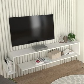 Έπιπλο τηλεόρασης επιτοίχιο Regnar λευκό 168x25x31εκ