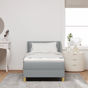 vidaXL Κρεβάτι με Βάθρο με Στρώμα Ανοιχτό γκρι 90x200 εκ. Υφάσμα
