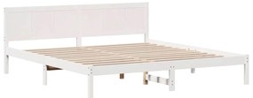 vidaXL Σκελετός Κρεβατιού Λευκό 200 x 200 cm Μασίφ ξύλο πεύκου