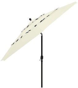 Ομπρέλα 3 Επιπέδων Χρώμα της Άμμου 3,5 μ. με Ιστό Αλουμινίου - Μπεζ