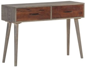 vidaXL Τραπέζι Κονσόλα Γκρι 110x35x75 εκ Μασίφ Ακατέργαστο Ξύλο Μάνγκο