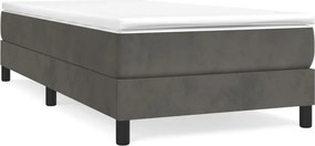 vidaXL Κρεβάτι Boxspring με Στρώμα Σκούρο Γκρι 80x200 εκ. Βελούδινο