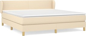 vidaXL Κρεβάτι Boxspring με Στρώμα Κρεμ 180x200 εκ. Υφασμάτινο