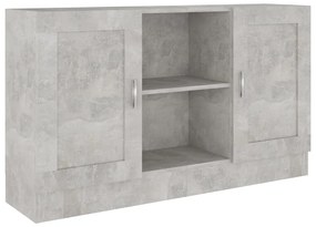 vidaXL Μπουφές Γκρι Σκυροδέματος 120 x 30,5 x 70 εκ. από Επεξ. Ξύλο