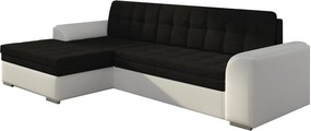 Γωνιακός καναπές Comfort-Αριστερή-Λευκό - Μαύρο