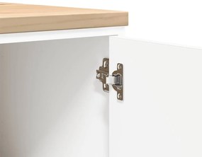 ντουλάπι αποθήκευσης γκαράζ Λευκό 60x51x85 εκ μασίφ ξύλο πεύκο - Λευκό