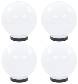 Φωτιστικά Μπάλα LED 4 τεμ. Σφαιρικά 20 εκ. Ακρυλικά (PMMA) - Λευκό