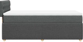 vidaXL Κρεβάτι Boxspring με Στρώμα Σκούρο Γκρι 90x190 εκ. Υφασμάτινο