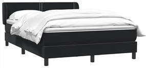 vidaXL Κρεβάτι Boxspring με Στρώμα Μαύρο 1140x210 εκ. Βελούδινο