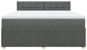 ΚΡΕΒΑΤΙ BOXSPRING ΜΕ ΣΤΡΩΜΑ ΣΚΟΥΡΟ ΓΚΡΙ 180X200 ΕΚ ΥΦΑΣΜΑΤΙΝ 3287536