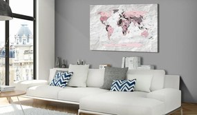 Πίνακας - World Map: Pink Continents 60x40