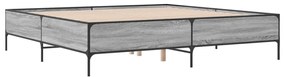 vidaXL Πλαίσιο Κρεβατιού Γκρι Sonoma 200x200 εκ. Επεξ. Ξύλο &amp; Μέταλλο